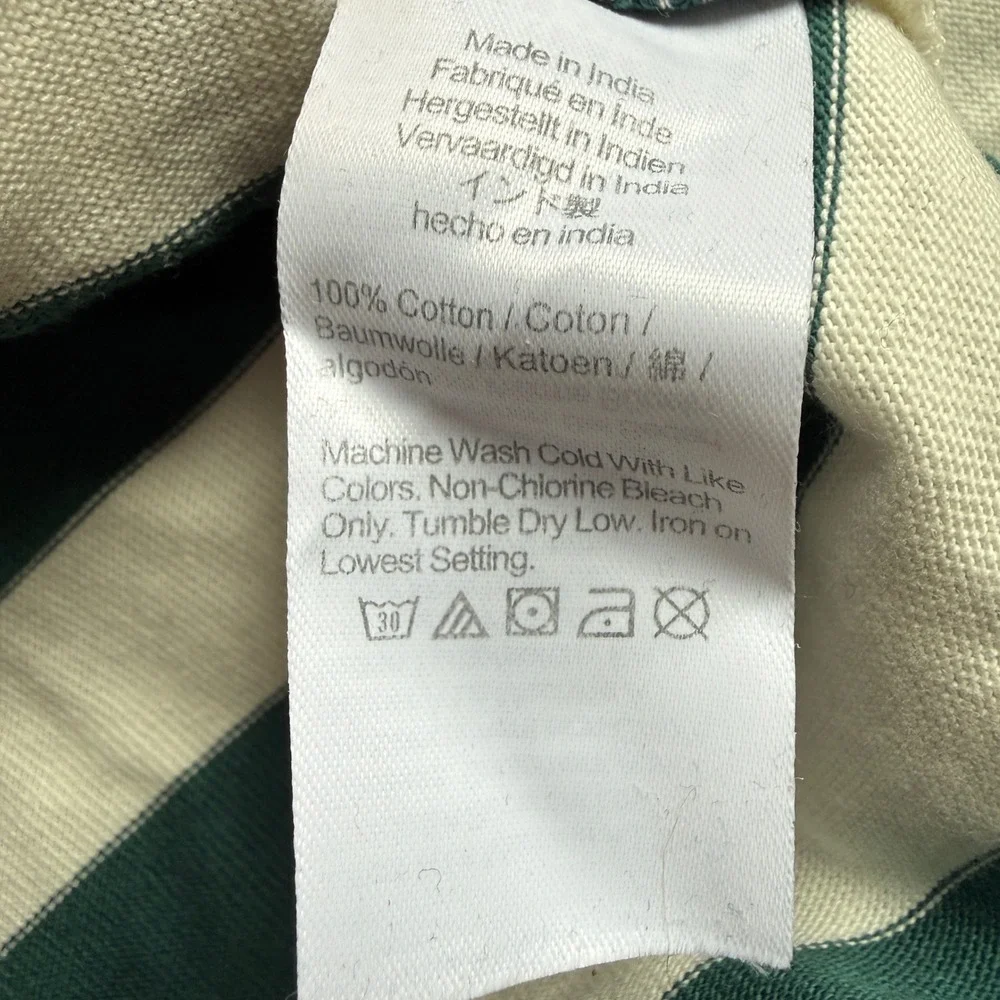 J. CREW Striped button-shoulder boatneck tee green XS NWT